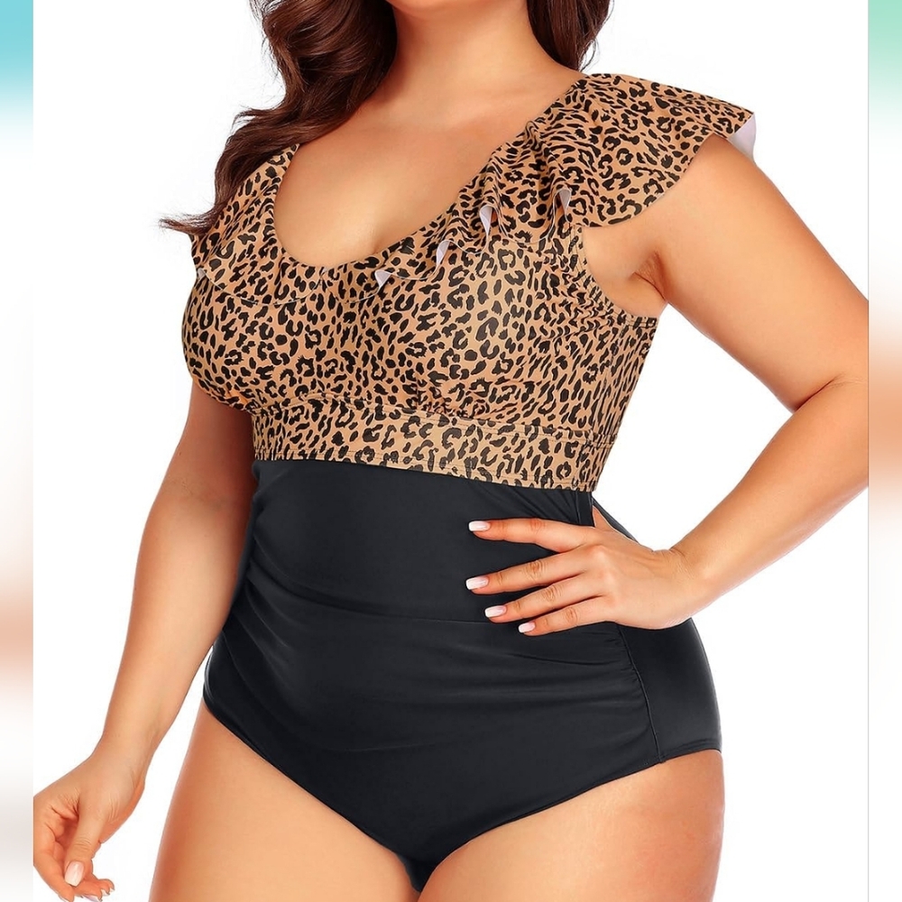 DACI Ruffle Tummy Control Ruched Swimsuit - Picture 4 of 6